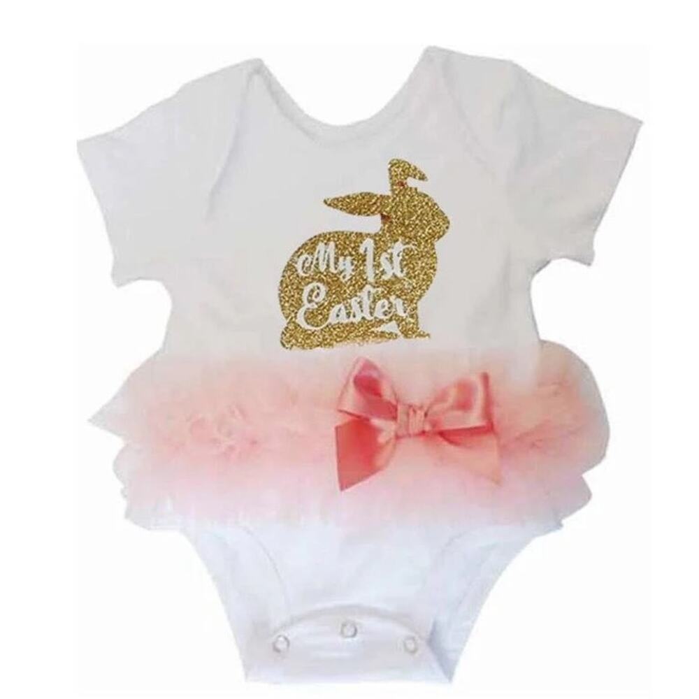 Popatu Baby’s First Easter One Piece Bodysuit Tutu 6-9 Months